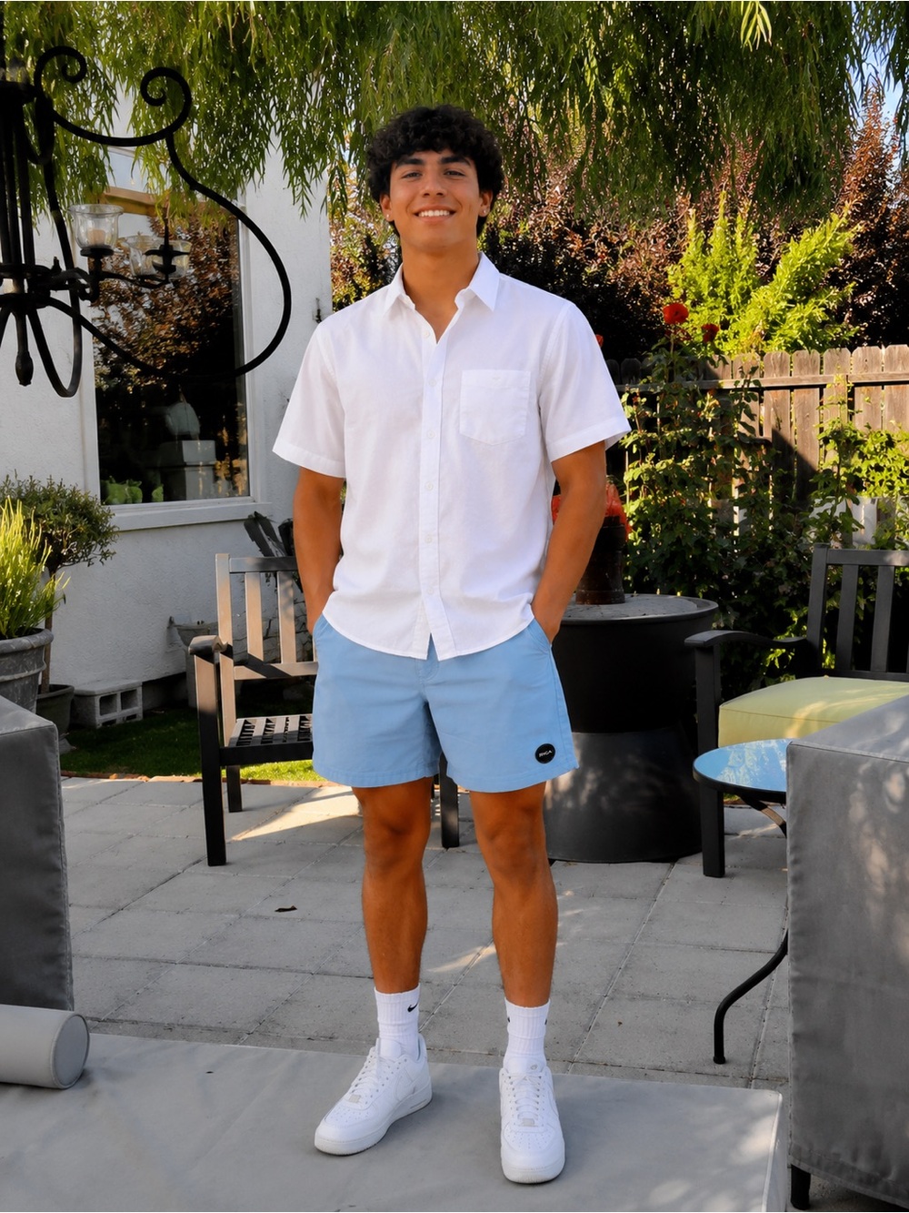 RVCA Light Blue Athletic Shorts